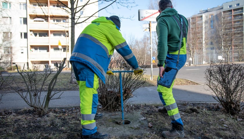 Powiększ obraz: Budowa wodociągu na ulicy Bajana
