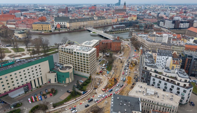 Powiększ obraz: Prace na budowie węzła przesiadkowego Drobnera-Dubois