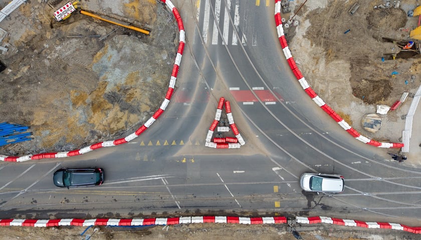 Powiększ obraz: Prace na budowie węzła przesiadkowego Drobnera-Dubois