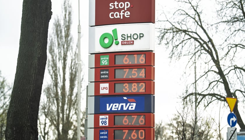 Powiększ obraz: Ceny paliw na wrocławskiej stacji we wtorek 31 marca 2026 roku