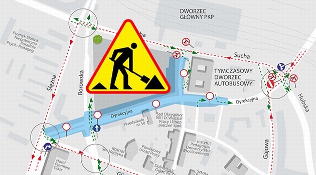 Dyrekcyjna and Borowska intersection overhaul: diversion routes [MAPS]