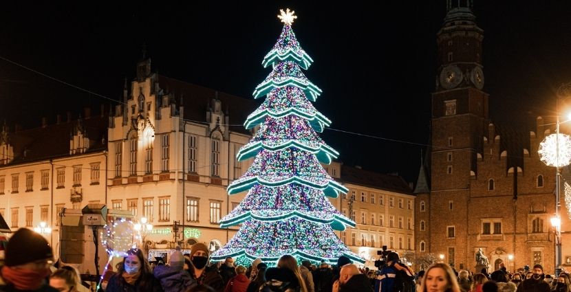 Christmas tree on Wroclaw Market Square