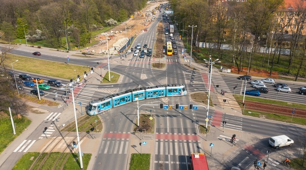New tramway route via Popowice under construction. Changes at the Milenijny bridge from 8th May