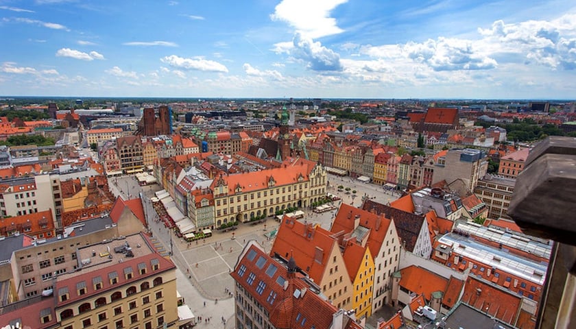 Panoramic photo of Wrocław / illustration