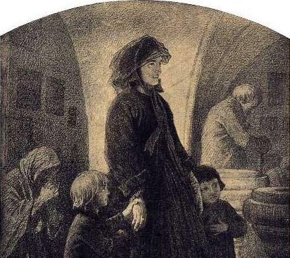 Artur Grottger, "Wdowa" z cyklu "Warszawa I"