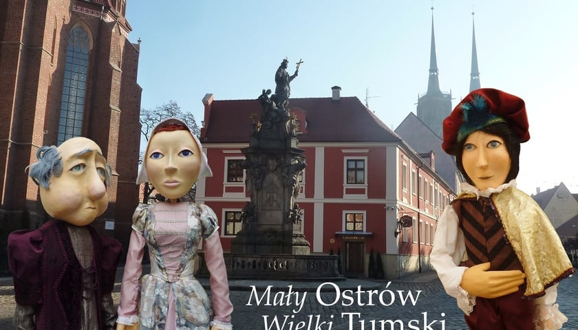 Plakat spektaklu "Mały Ostrów, wielki Tumski"
