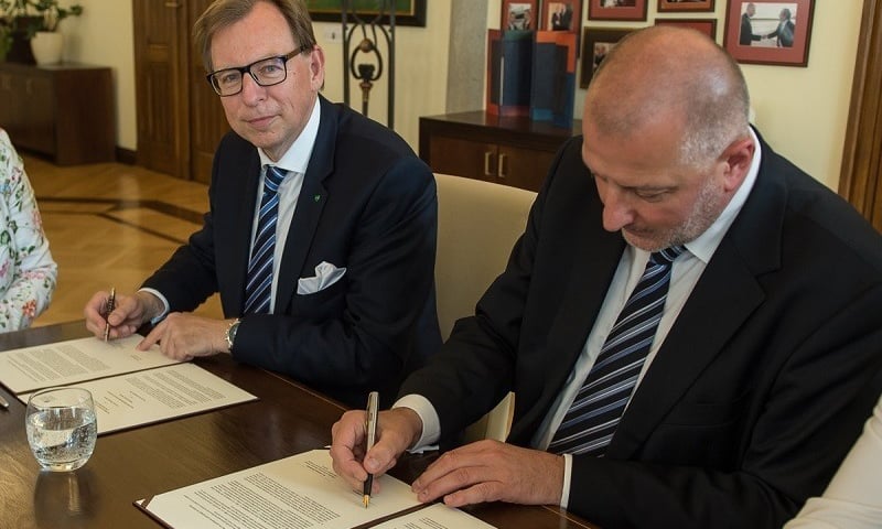 prezydent Wrocławia Rafał Dutkiewicz z Ministrem ds Ekonomii, Turystyki, Europy i Kultury Kraju Związkowego Styria - Dr. Christianem Buchmannem