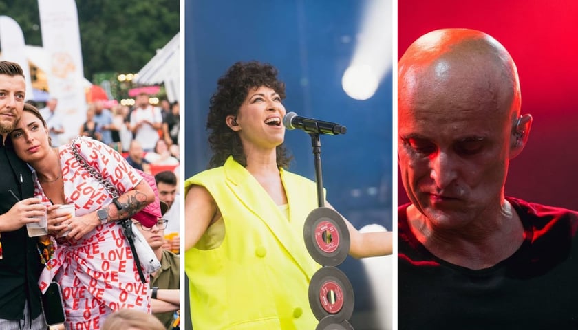 Kolaż trzech zdjęć – z lewej para zasłuchanych widzów, w środku Natalia Kukulska na scenie, z prawej Artur Rojek na scenie