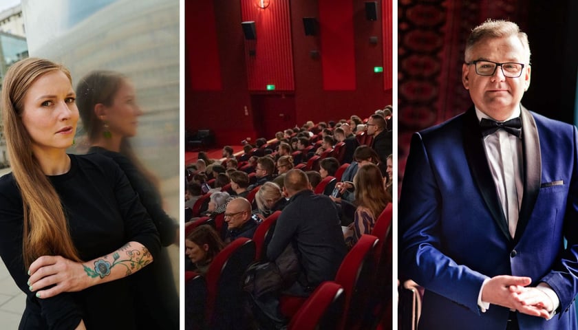 Na zdjęciach od lewej Dorota Masłowska, sala kina DCF, Artur Andrus