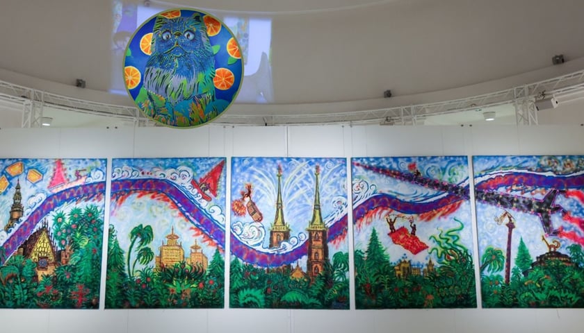 na zdjęciu obraz Krzysztofa Skarbka dedykowany ukochanemu miastu Wrocławiowi