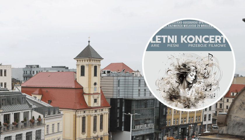 Ewangelicko-Augsburskiej Opatrzności Bożej we Wrocławiu, w kółku fragment plakatu