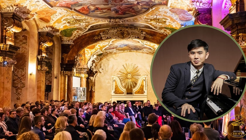 Na dużym zdjęciu recital pianistyczny w Oratorium Marianum, na małym zdjęciu Tony Yang, który zagra 26 września