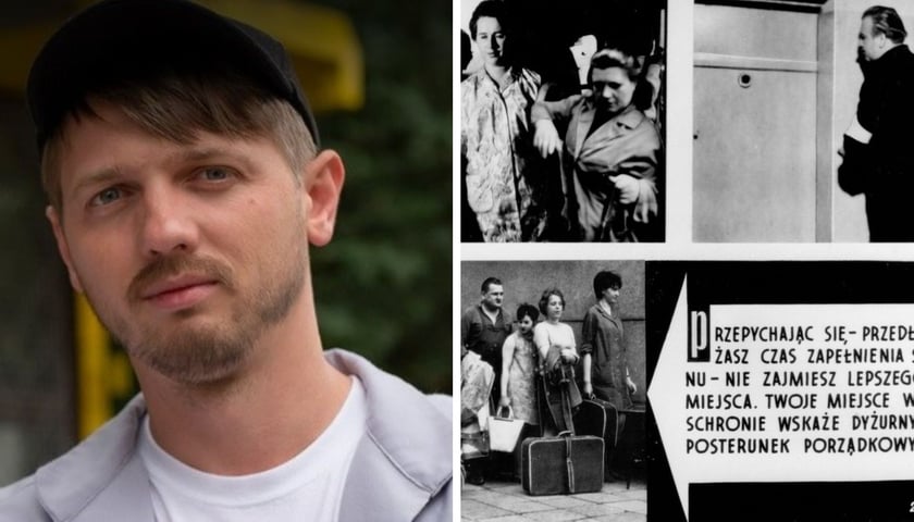 Na zdjęciu z lewej Yuriy Biley, na zdjęciu z prawej dawna instrukcja korzystania ze schronu