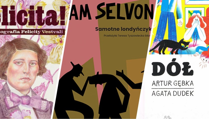 Na zdjęciu okładki książek nominowanych do Nagród Pióro Fredry i Dobre Strony 2025