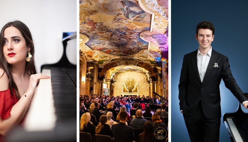 Na zdjęciach z lewej Leonora Armellini, w środku sala Oratorium marianum, z prawej Jonas Aumiller 