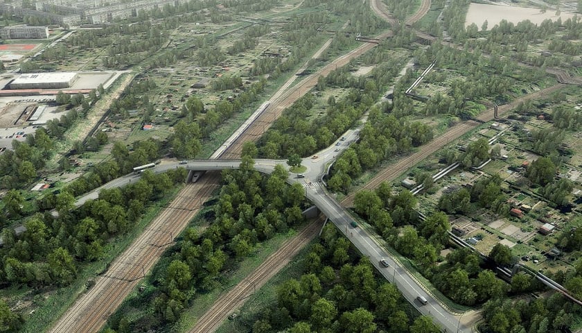 Powiększ obraz: Wizualizacja przedstawia ulice Gazową i Karwińską po przebudowie