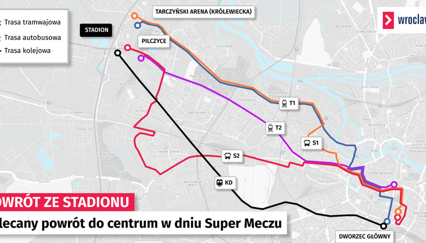 Powiększ obraz: <p>Mapa z trasami do centrum</p>