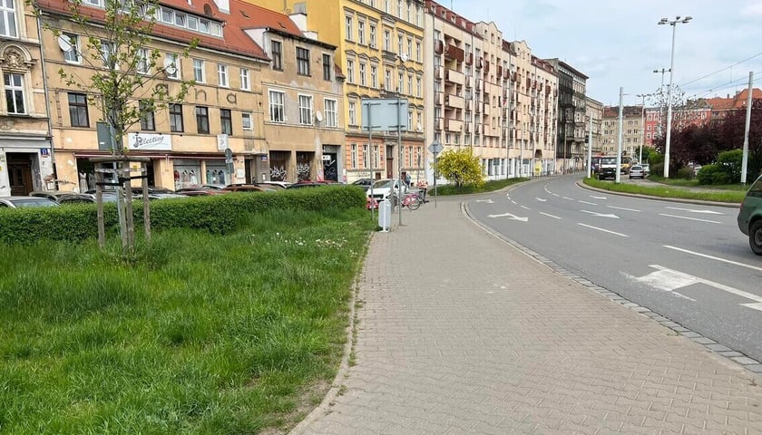 Powiększ obraz: Przy ul. Dubois droga dla rowerów jest bardzo potrzebna, ponieważ obecnie trzeba tam jechać chodnikiem.
