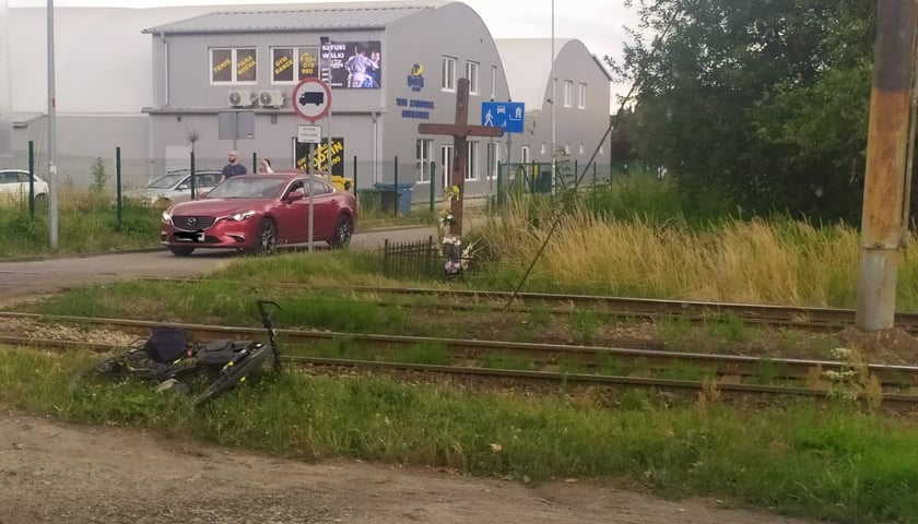 Oto miejsce, w którym został potrącony rowerzysta na trasie Pilczyce-Leśnica