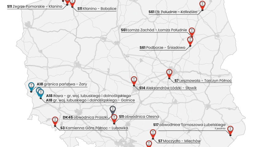 Powiększ obraz: Drogi planowane do oddania do ruchu w 2023 roku