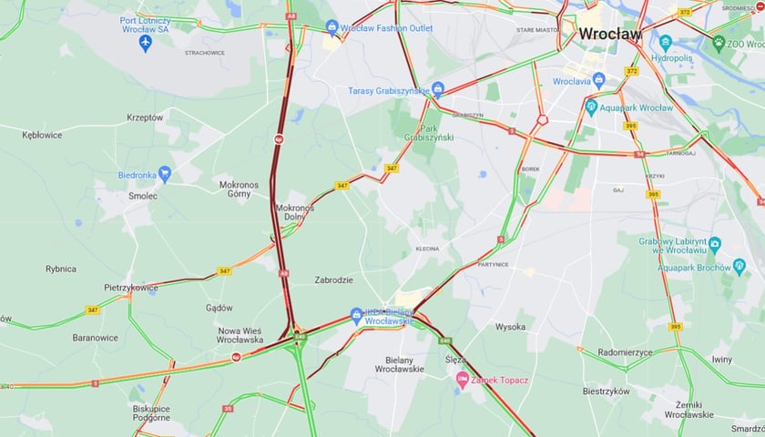 Powiększ obraz: Korek na AOW - 15 maja 2023 r.