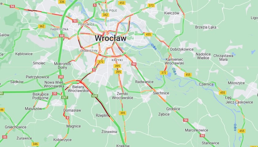 Powiększ obraz: Korek na A4 pod Wrocławiem