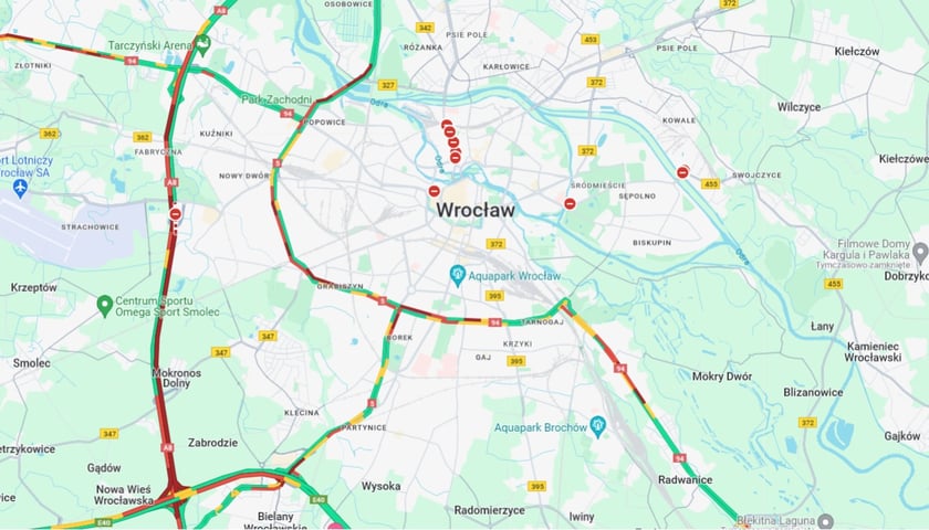 Powiększ obraz: Korek na AOW - poniedziałek 20 listopada