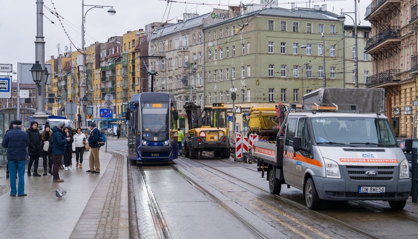 Remont torów na placu Bema, 13.01.2024