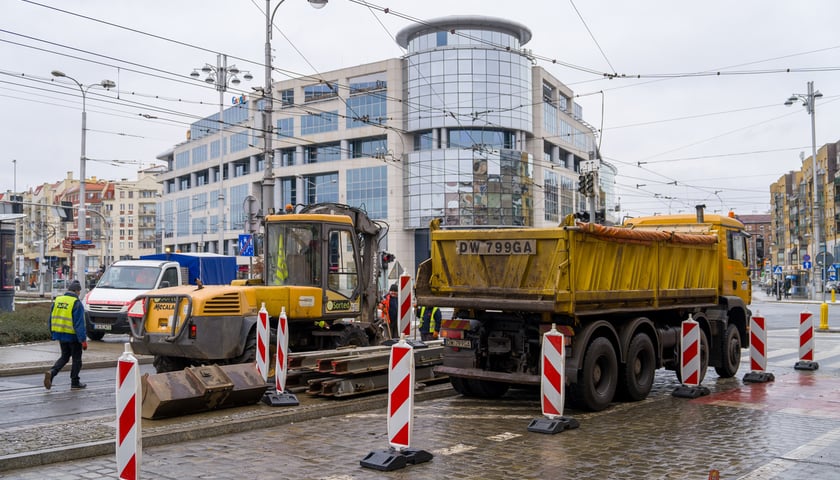 Remont torów na placu Bema, 13.01.2024