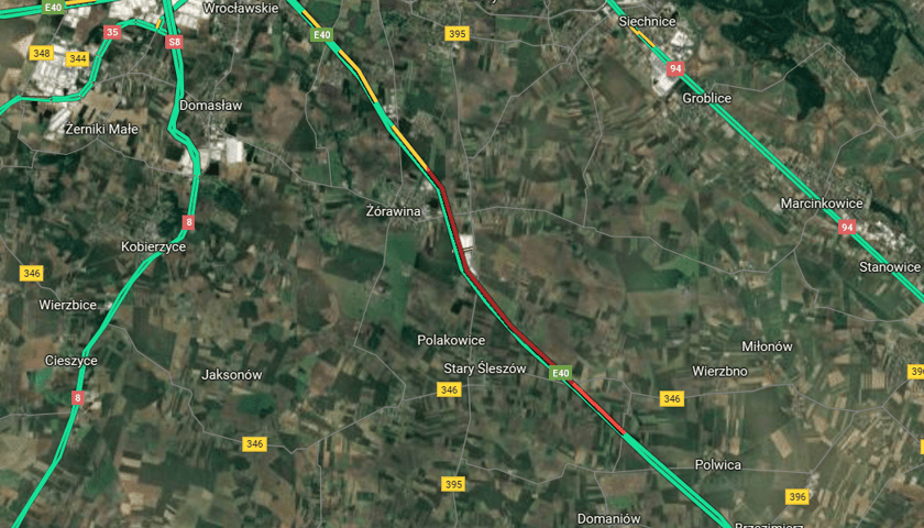 Powiększ obraz: <p>Utrudnienia w ruchu na A4 pod Wrocławiem, 01.09.2025</p>