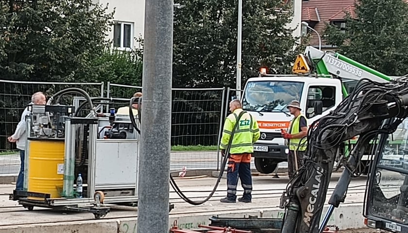 Powiększ obraz: Budowa mijanki na ul. Przyjaźni. 16 września 2025 r.