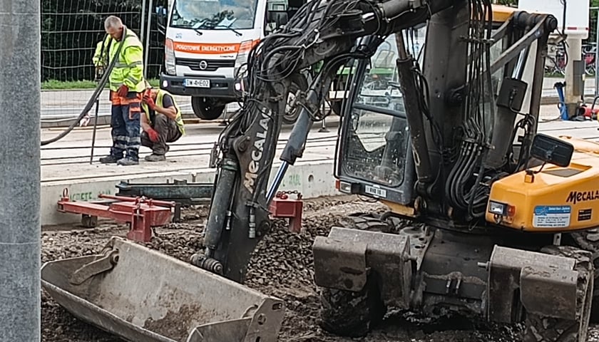 Powiększ obraz: Budowa mijanki na ul. Przyjaźni. 16 września 2025 r.