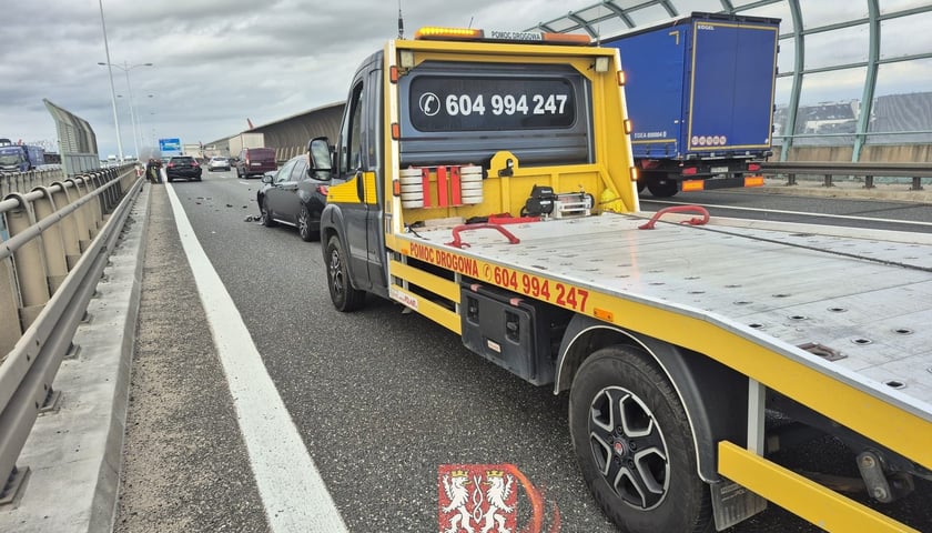 Wypadek między węzłami&nbsp;Wrocław Zach&oacute;d i Wrocław Lotnisko w kierunku Warszawy