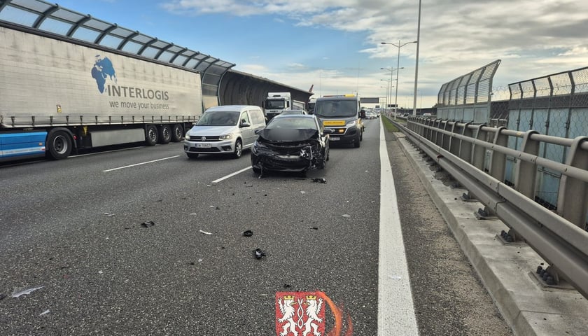 Wypadek między węzłami&nbsp;Wrocław Zach&oacute;d i Wrocław Lotnisko w kierunku Warszawy