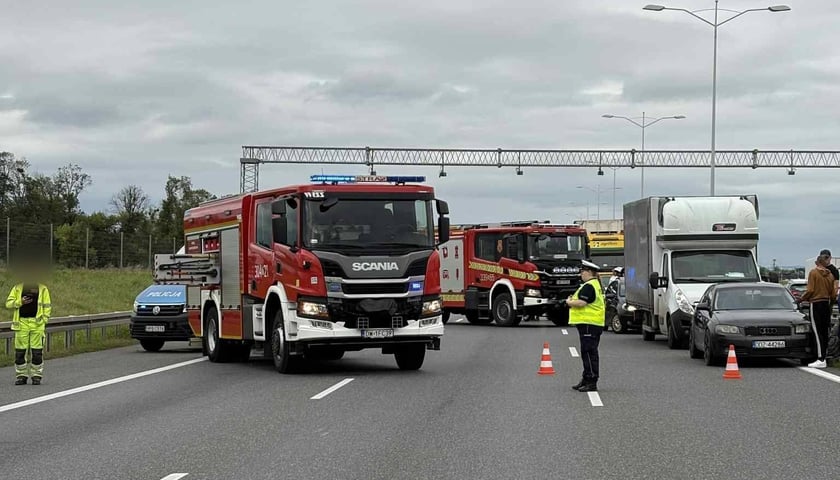 Wypadek między węzłami&nbsp;Wrocław Zach&oacute;d i Wrocław Lotnisko w kierunku Warszawy