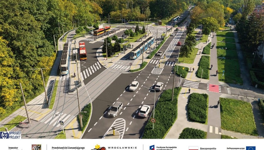 Powiększ obraz: Tramwaj na Swojczyce - wizualizacja przebudowanej pętli