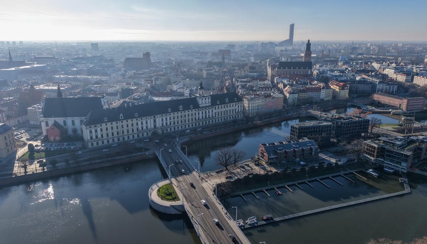 Rozpoczęcie robót budowlanych przy węźle Drobnera - Dubois. Widok z lotu ptaka