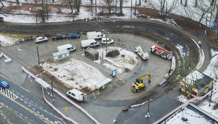 Powiększ obraz: Początek prac na pętli Sępolno - 21.02.2026 r.