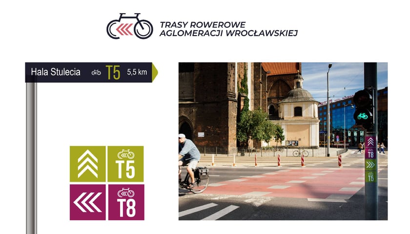 Powiększ obraz: Oznakowanie tras rowerowych we Wrocławiu
