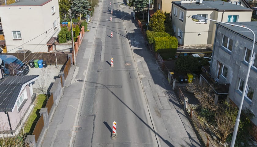 Powiększ obraz: Remont ulicy Łużyckiej - tymczasowa organizacja ruchu. Wrocław, 14.03.2026