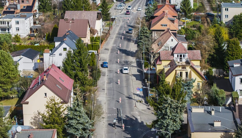 Powiększ obraz: Remont ulicy Łużyckiej - tymczasowa organizacja ruchu. Wrocław, 14.03.2026