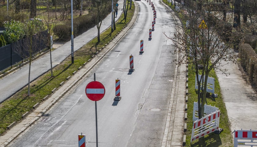 Powiększ obraz: Remont ulicy Łużyckiej - tymczasowa organizacja ruchu. Wrocław, 14.03.2026
