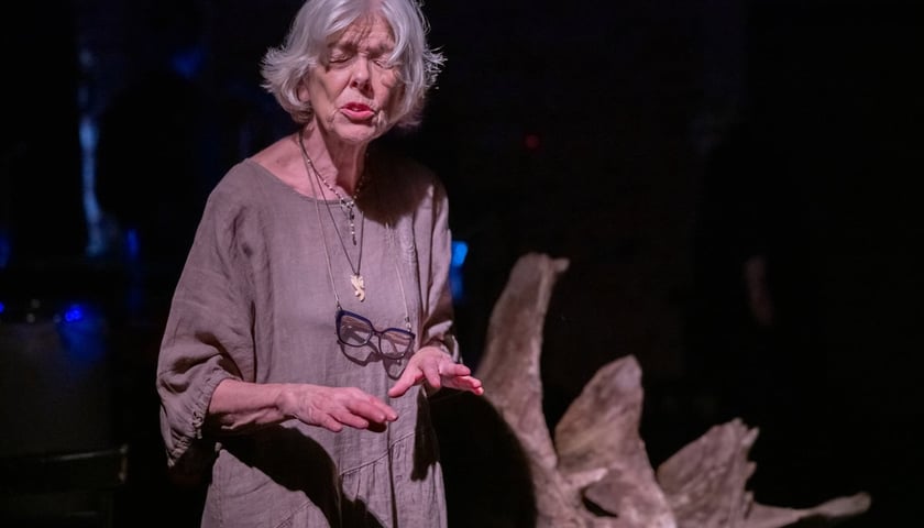 <p>Aktorka Krystyna Krotoska. Zdjęcie archiwalne, wykonane podczas spektaklu "Słoje drzewa" w Teatrze na Faktach w 2025 roku.</p>