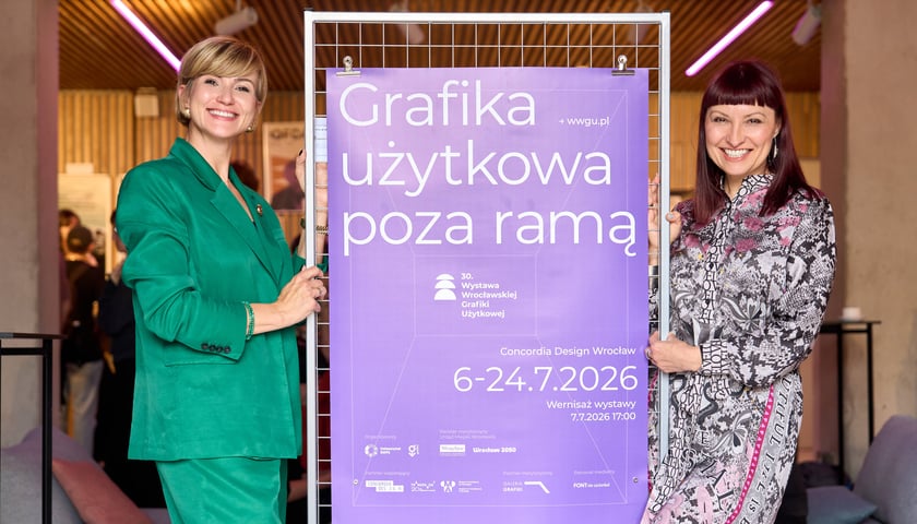 <p>Katarzyna Szymczak-Pomianowska i Marzana Horak, 30. Wystawa Wrocławskiej Grafiki Użytkowej, wernisaż 7 lipca 2026</p>