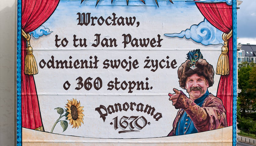 Mural z portretem Jana Pawła z serialu 1670, Wrocław, 19 sierpnia 2026