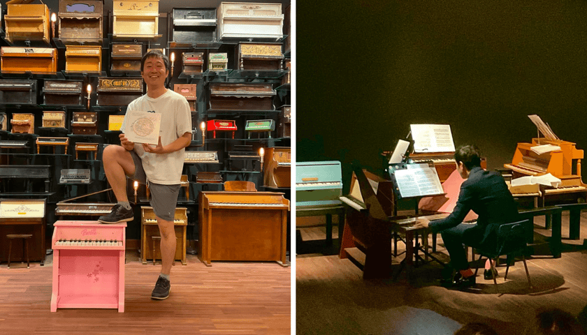 Japoński wirtuoz Naruhiko Kawaguchi w Galerii Toy Piano we Wrocławiu w kwietniu ubiegłego roku