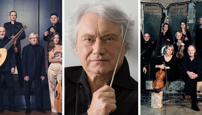 Na zdjęciach od lewej Wrocław Baroque Ensemble, Maestro Jerzy Maksymiuk, Gabrieli Consort & Players