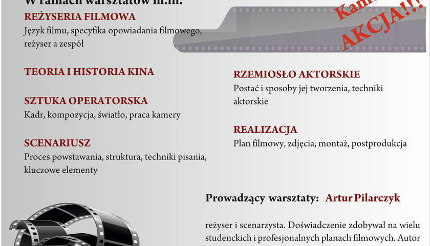 Warsztaty filmowe z Arturem Pilarczykiem