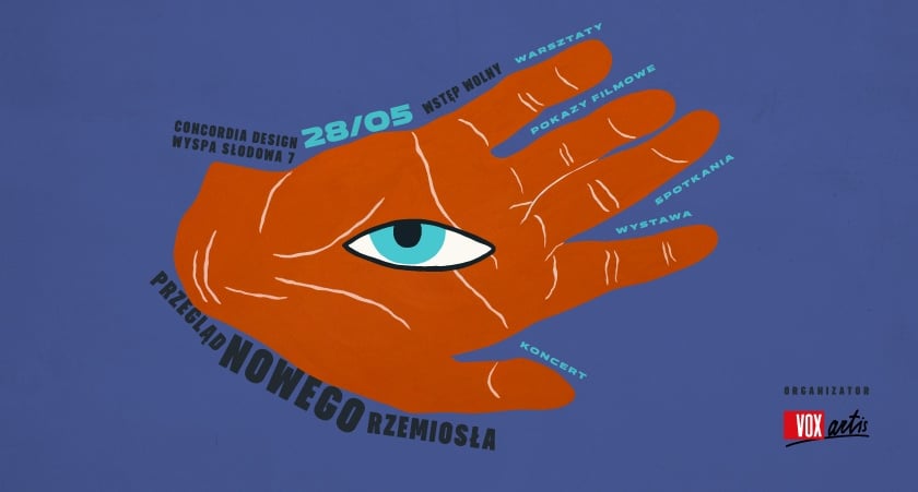 Przegląd Nowego Rzemiosła 28 maja w Concordia Design, grafika wydarzenia