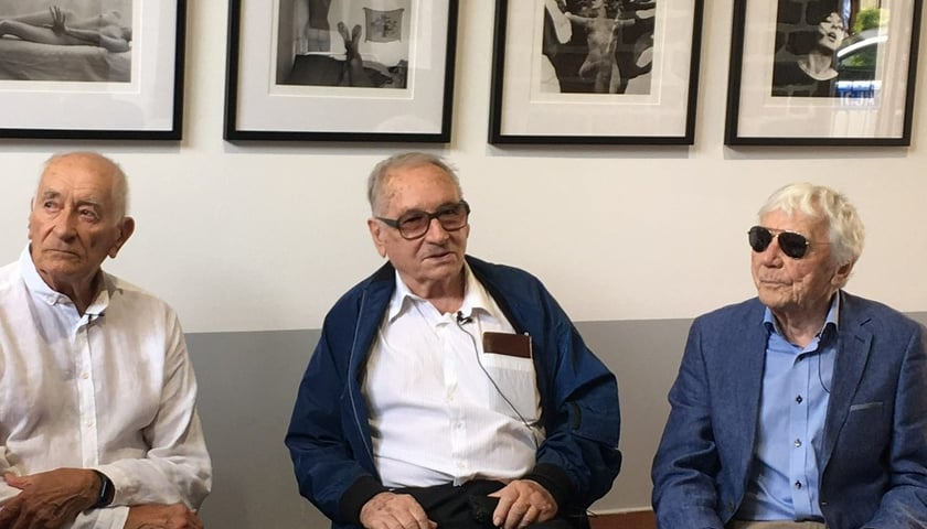 Wojciech Plewiński, Jerzy Neugebauer, Tadeusz Rolke podczas wrocławskiego spotkania